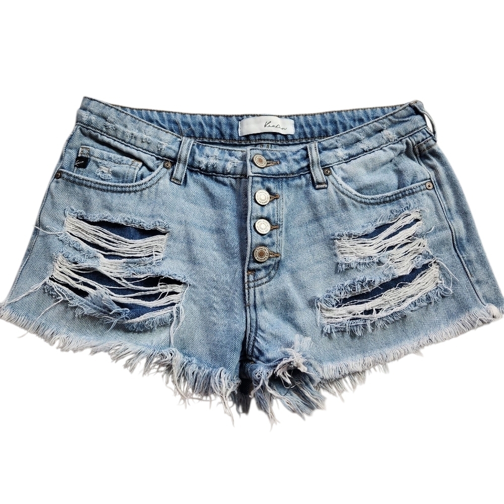 Kancan Presley Boyfriend Frayed Shorts Sz 5 - Picture 2 of 6